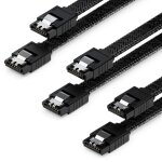 Cloudds - 3x 60 cm cbles sata 3 nylon set 6 gbit / s sata iii cbles de donnes de branchement de connexion ...