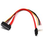 Cloudds - cble sata combo 15 broches d'alimentation et cble de donnes 7 broches molex 4 broches vers ...