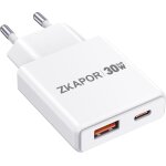 Cloudds - chargeur usb c, prise 30w secteur rapide 2 port adaptateur usb a type c secteur pour iphone ...