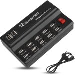 Cloudds - station de charge 12 ports, adaptateur secteur hub usb 5v 10a, chargeur multi ports pour tlphone ...
