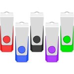 Cmjaagur - lot de 5 cls usb 2. 0 de 4 go ¿ stockage usb avec porte - cls et autocollant pour ordinateurs, ...