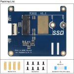 Cmjaagur - carte priphrique m300 pcie m. 2 nvme ssd pip pcie pour raspberry pi 5[m1515]