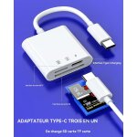 Cmjaagur - lecteur de cartes sd et micro sd usb c chargeur adaptateur pour iphone 16 15 compatible avec ...