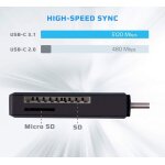 Cmjaagur - usb type c carte lecteur 3. 1 memoire adaptateur pour sd, micro sd, sdxc, sdhc uhs i 1 uhs1 ...