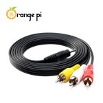 Cnyo orange pi 70 cm / 2ft 3. 5 mm jack  3 rca fiche mle adaptateur audio convertisseur vido av ...