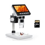 Coin microscope 4. 3pouces lcd digital microscope 1000x, ips screen, 8 led lights, pc view, (carte - ...