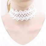 Collier ras du cou en dentelle vierge gothique collier large en dentelle a chane clavier en dentelle ...
