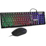 Combo ensemble clavier et souris usb rétroéclairé rgb pour bureau de domicile / travail (noir) Combo ensemble clavier et souris usb rétroéclairé rgb pour bureau de domicile / travail (noir)