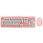 Combo sans fil clavier + souris - mobility lab - pure color - rose - design ergonomique - frappe discrete ...