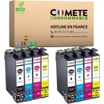 Comete, marque franaise - 29xl - 8 cartouches compatibles avec epson 29 xl fraise - multipack pour xp ...
