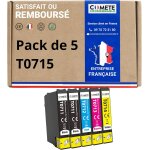 Comete, marque fran�aise - t0715 - 5 cartouches d'encre compatibles avec epson t0715 gu�pard - pour epson ...