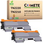 Comete, marque franaise - tn2220 - 2 toners compatibles avec brother tn2220 tn - 2220 ou tn - 2210 tn2210 ...