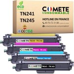 Comete, marque franaise - tn241 tn245 - pack de 4 toners compatibles avec brother tn - 241 tn - 245 ...