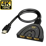 Commutateur hdmi 4k 3 ports, splitter 1 vers 3, switch automatique, converter ultra hd, compatible ps4 ... Commutateur hdmi 4k 3 ports, splitter 1 vers 3, switch automatique, converter ultra hd, compatible ps4 ...