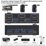Commutateur kvm 2 pc 2 moniteurs 8k @ 30 hz 4k @ 144 hz, commutateur kvm double moniteur displayport ... Commutateur kvm 2 pc 2 moniteurs 8k @ 30 hz 4k @ 144 hz, commutateur kvm double moniteur displayport ...