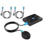 Commutateur kvm 2 ports, s�lecteur de commutateur kvm audio et vid�o, deux ordinateurs partagent un moniteur ...