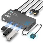 Commutateur kvm hdmi 8k @ 60hz 2 ordinateurs 1 ecran, partage 1 clavier / souris entre 2 pc, commutateur ... Commutateur kvm hdmi 8k @ 60hz 2 ordinateurs 1 ecran, partage 1 clavier / souris entre 2 pc, commutateur ...