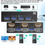 Commutateur kvm hdmi displayport 2 pc 2 moniteurs 4k a 60 hz / 2k a 120 hz commutateurs kvm télécommande ... Commutateur kvm hdmi displayport 2 pc 2 moniteurs 4k a 60 hz / 2k a 120 hz commutateurs kvm télécommande ...