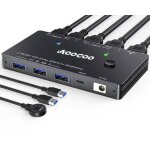 Commutateur kvm hdmi tesmart 8k / 60hz, 4k / 120hz - contrle 2 pc sur 1 moniteur avec tlcommande et ...