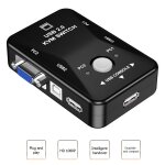Commutateur kvm manuel 2 en 1, boîte de séparation vga 4k 1080p, 2 ports usb, compatible hdmi, pour le ... Commutateur kvm manuel 2 en 1, boîte de séparation vga 4k 1080p, 2 ports usb, compatible hdmi, pour le ...