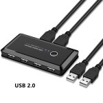 Commutateur kvm usb 2. 0 / 3. 0, 2 ports, partage de 4 appareils, usb 2. 0 / 3. 0, pour clavier, souris, ...