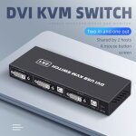 Commutateur kvm commutateur usb 2 - en - 1 dvi kvm, s�lecteur de station d'accueil, partage d'imprimante, ...