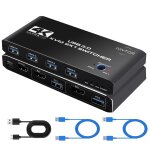 Commutateur kvm usb 3. 0: 4k@60hz kvm switch brancher 2 pc sur 1 ecran - 4 usb ports pour clavier souris ...