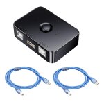 Commutateur de partage usb 2. 0 2 ports avec c�bles d'imprimante usb 2. 0 de 1, 5m, commutateur manuel ...
