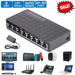 Commutateur de r�seau ethernet rj45 lan, hub de haute performance, 10 / 100mbps, 8 ports