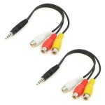 Connecteur audio / vid�o femelle rca, 2 pi�ces, c�ble adaptateur � prise jack 3. 5mm