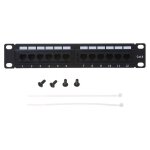 Connecteur de c�ble adaptateur r�seau utp lan, panneau de raccordement rj45 � 12 ports cat6 / cat5e