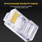 Connecteurs de cbles ethernet rj45, module, connecteur rseau, 100 ttes en cristal, couleur cat5, cble ...