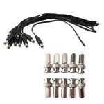 Connecteurs coaxiaux mles bnc, 10 pices, rg59 et 10 pices, cordon d'alimentation dc pour camra cctv ...