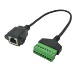 Connecteur ethernet rj45 m�le vers terminal av � 8 broches, cordon adaptateur sans soudure, 0. 3m