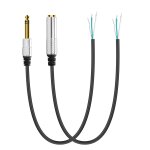 Connecteur mâle femelle 1 / 4 6, 35 mm vers fil nu, adaptateur jack trs vers câble nu, câble audio ouvert ... Connecteur mâle femelle 1 / 4 6, 35 mm vers fil nu, adaptateur jack trs vers câble nu, câble audio ouvert ...