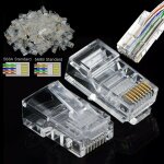 Connecteur de raccordement réseau rj45 net, 100 pièces / lot, connecteurs a sertir d'extrémité, fiches ... Connecteur de raccordement réseau rj45 net, 100 pièces / lot, connecteurs a sertir d'extrémité, fiches ...