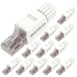Connecteur rj45 sans outil cat6 cat5e, prise blind plaqu or, fiche rj45 male facile, connecteur rseau ...