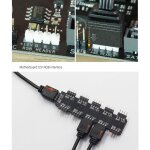 Contrôleur de ventilateur de refroidissement, 12v, 1 à 10 voies, 4 broches, pc cpu rgb, adaptateur hub ... Contrôleur de ventilateur de refroidissement, 12v, 1 à 10 voies, 4 broches, pc cpu rgb, adaptateur hub ...