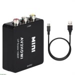 Convertisseur / adaptateur portable noir rca av vers hdmi, compatible avec gamecube et nintendo sega ...