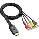 Convertisseur av vers hdmi adaptateur rca vers hdmi conversion 16:9 / 4:3 adaptateur audio vido cvbs ...