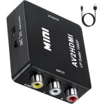 Convertisseur av vers hdmi, entre rca, sortie vido, adaptateur audio avec cble hdmi pour sky / dvd ...