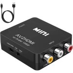 Convertisseur av vers hdmi, rca vers hdmi, 1080p mini rca composite cvbs video audio converter adapter ...