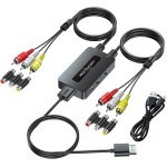 Convertisseur double port rca vers hdmi ¿ rapport d'aspect 4:3 et 16:9 commutateur de sortie, deux ports ...