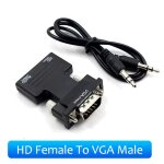 Convertisseur hdmi femelle vers mle vga avec audio, cortors appropris, moniteurs d'ordinateur haute ...