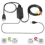 Convertisseur hdmi vers rca 1080p 60 hz, câble de 2 m, alimentation usb, compatible avec téléviseurs, ... Convertisseur hdmi vers rca 1080p 60 hz, câble de 2 m, alimentation usb, compatible avec téléviseurs, ...