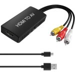Convertisseur hdmi vers rca, adaptateur hdmi vers av, adaptateur hdmi vers composite cvbs av 1080p, audio ...