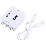Convertisseur hdmi vers rca, hd 1080p numrique hdmi vers vido composite audio av cvbs adaptateur convertisse ...