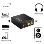 Convertisseur jack coaxial portable 3. 5mm, fiber optique numrique  analogique, aux rca, l / r, spdif, ...