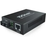 Convertisseur de mdia gigabit ethernet, double port sc 1, 25g, convertisseur rj45 smf fibre vers cuivre ...