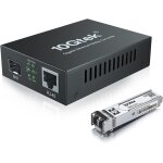 Convertisseur de mdia gigabit ethernet, convertisseur de mdia  fibre optique de port sfp 1, 25g, convertiss ...